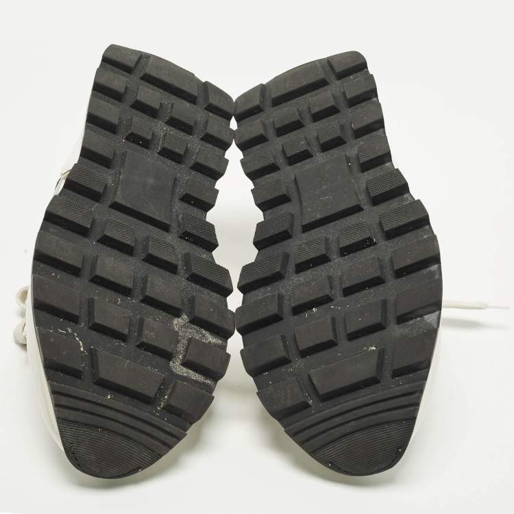 Pre Owned حذاء رياضي روبرتو كافالي جلد أسود بسير أربطة مقاس 37