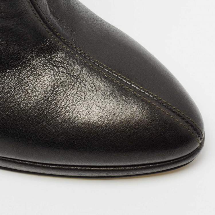Pre Owned Roberto Cavalli Black Leather Ankle Boots Size 40
