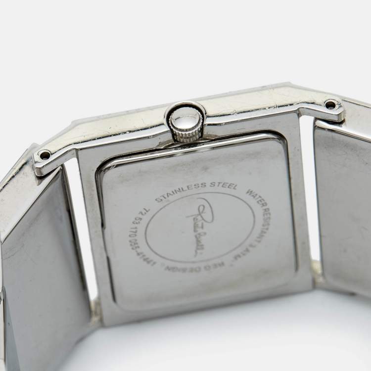 Pre Owned Roberto Cavalli Brown Crystal Stainless Steel 7253170055 Women's Wristwatch 31 mm