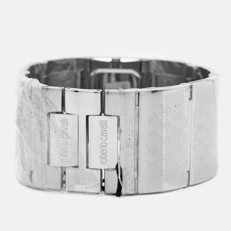 Pre Owned Roberto Cavalli Mother of Pearl Stainless Steel Pavon R7253117515 Women's Wristwatch 38 mm