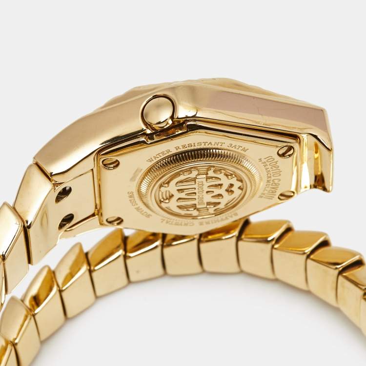 Pre Owned Roberto Cavalli By Franck Muller Shades Of Yellow Dial Gold PVD Coated Stainless Steel 1L043 Women's Wristwatch 23 mm