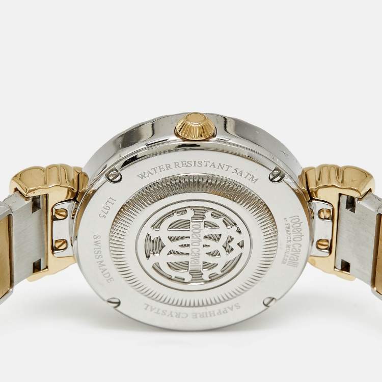Pre Owned Roberto Cavalli By Franck Muller 1L075 Silver Dial Two-Tone Stainless Steel Women's Wristwatch 32 mm