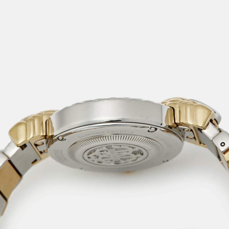 Pre Owned Roberto Cavalli By Franck Muller 1L075 Silver Dial Two-Tone Stainless Steel Women's Wristwatch 32 mm