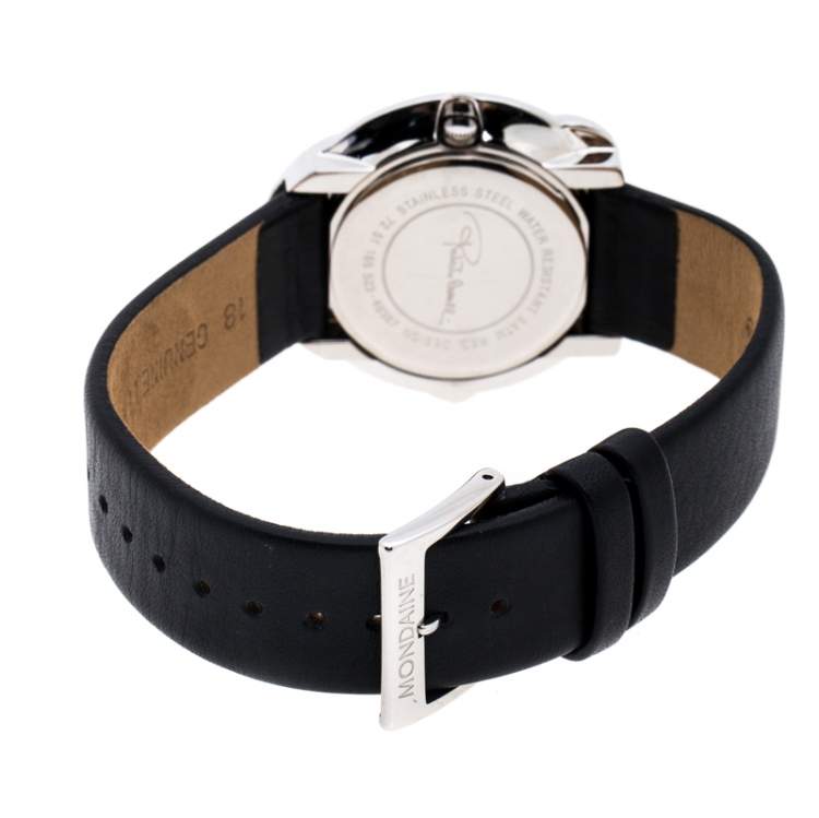 Pre Owned Roberto Cavalli Maroon Stainless Steel Diamonds Snake 7251165523 Women's Wristwatch 38 MM