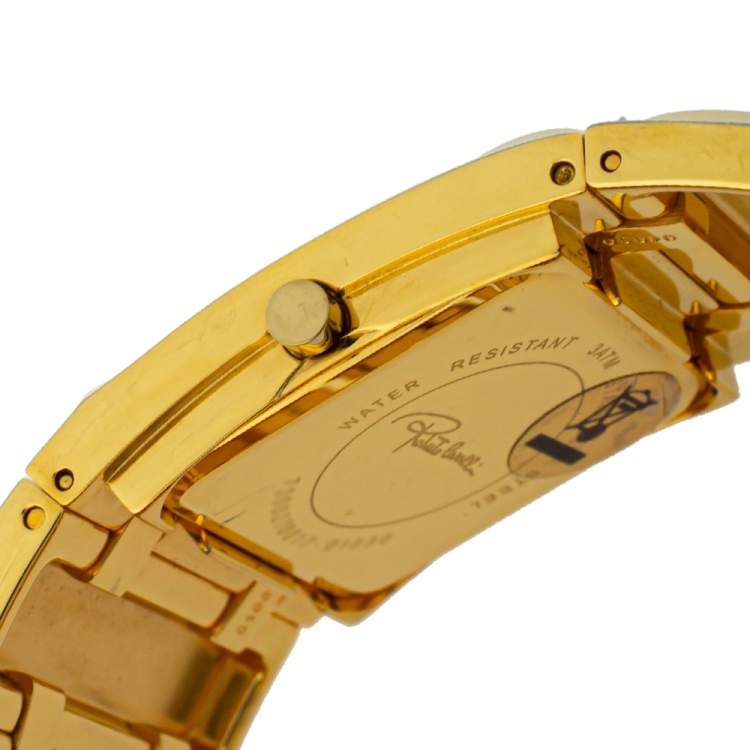 Pre Owned Roberto Cavalli Gold Plated Stainless Steel 7253270017 Women's Wristwatch 32 mm