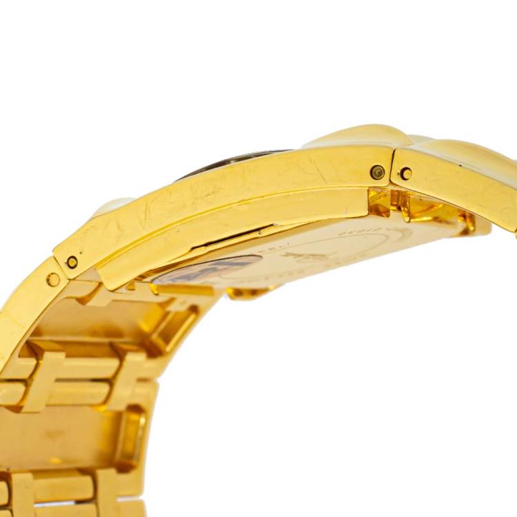 Pre Owned Roberto Cavalli Gold Plated Stainless Steel 7253270017 Women's Wristwatch 32 mm
