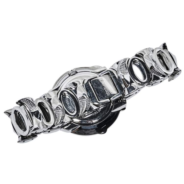 Pre Owned Roberto Cavalli Silver Stainless Steel Snake Women's Wristwatch 37 mm