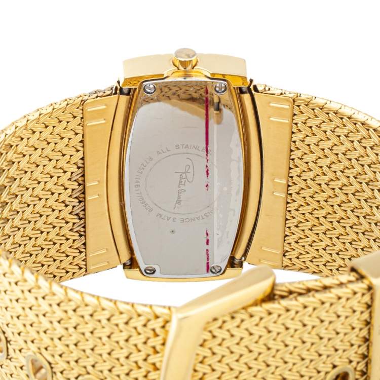 Pre Owned Roberto Cavalli Gold Tone Stainless Steel Ellisse R7253114617 Women's Wristwatch 40mm
