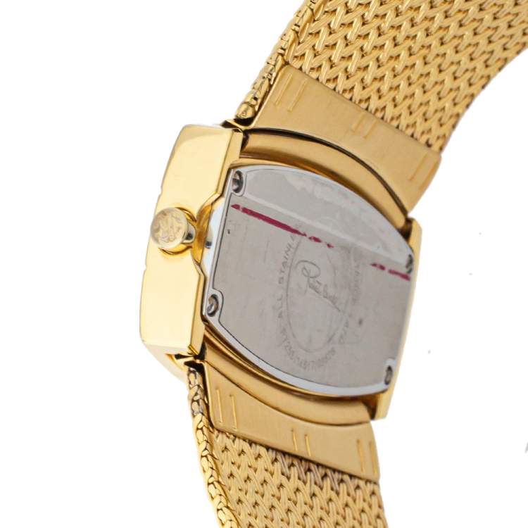 Pre Owned Roberto Cavalli Gold Tone Stainless Steel Ellisse R7253114617 Women's Wristwatch 40mm