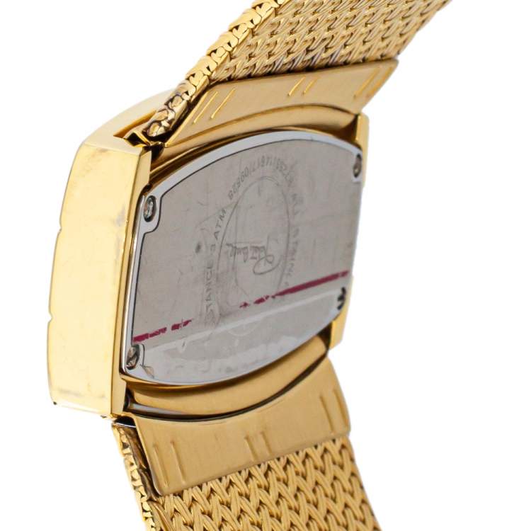 Pre Owned Roberto Cavalli Gold Tone Stainless Steel Ellisse R7253114617 Women's Wristwatch 40mm