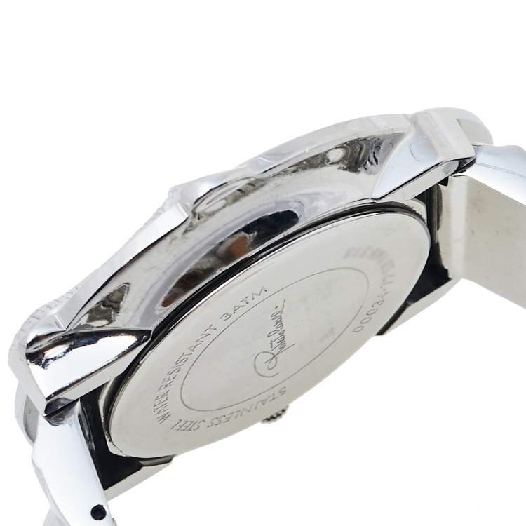 Pre Owned Roberto Cavalli Silver Stainless Steel Snake R7253165515 Women's Wristwatch 37 mm