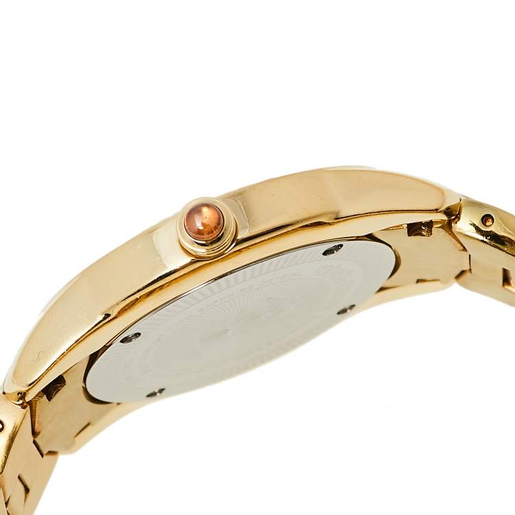 Pre Owned Roberto Cavalli Gold Plated Stainless Steel Tempus 51839 Women's Wristwatch 37 MM
