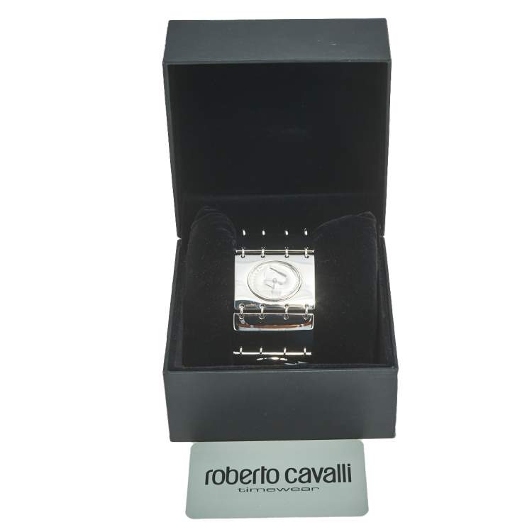 Pre Owned Roberto Cavalli Silver Stainless Steel R7253190515 Women's Wristwatch 40 mm