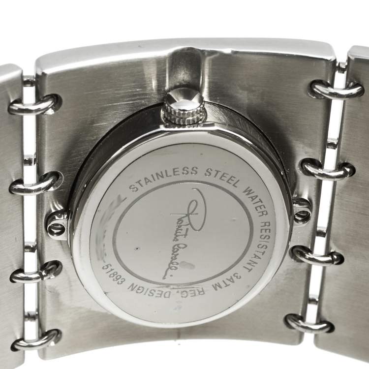Pre Owned Roberto Cavalli Silver Stainless Steel R7253190515 Women's Wristwatch 40 mm