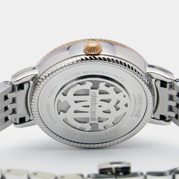 Pre Owned Roberto Cavalli By Franck Muller Two Tone Stainless Steel RC-20 Women's Wristwatch 34MM
