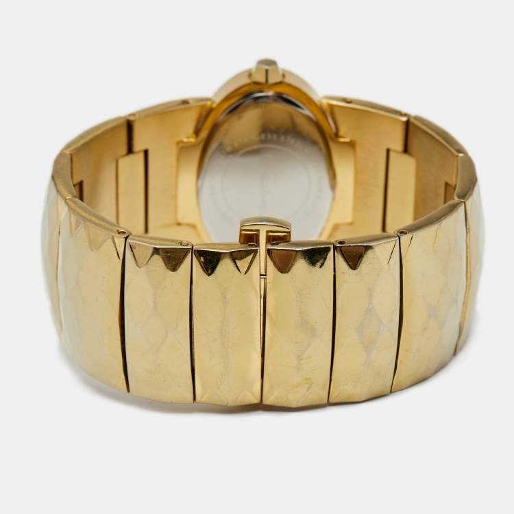 Pre Owned Roberto Cavalli Champagne Gold Plated Stainless Steel R7253133617 Women's Wristwatch 36 mm