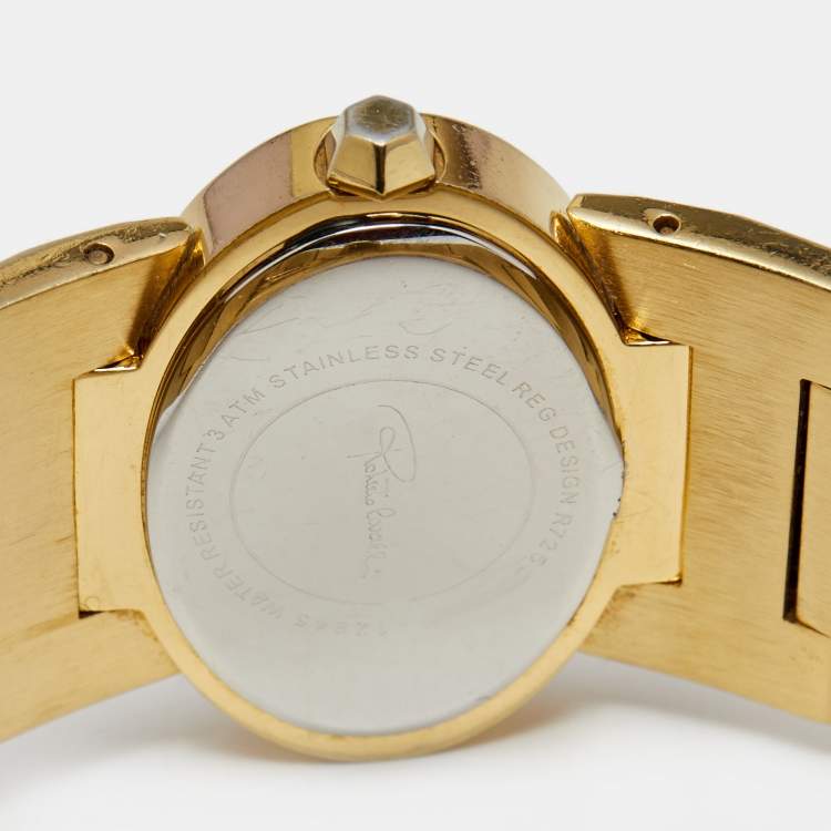 Pre Owned Roberto Cavalli Champagne Gold Plated Stainless Steel R7253133617 Women's Wristwatch 36 mm