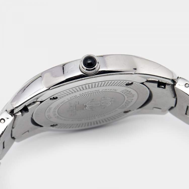 Pre Owned Roberto Cavalli Black Stainless Steel Tempus Fugit R7253147525 Women's Wristwatch 37 mm