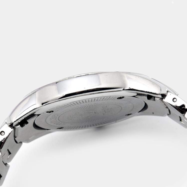 Pre Owned Roberto Cavalli Black Stainless Steel Tempus Fugit R7253147525 Women's Wristwatch 37 mm