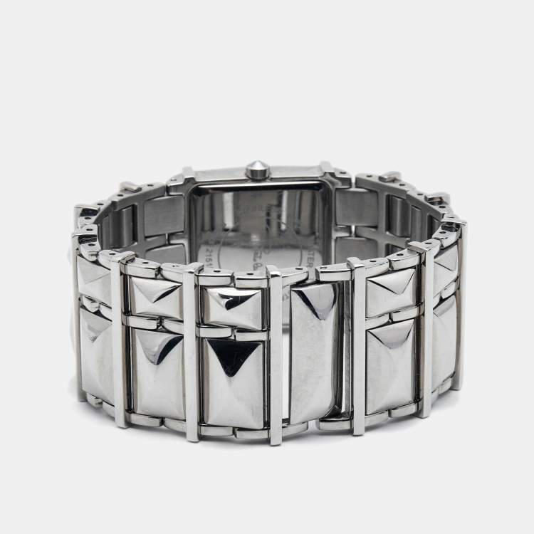 Pre Owned Roberto Cavalli Silver Stainless Steel Rock R7253121515 Women's Wristwatch 27 mm