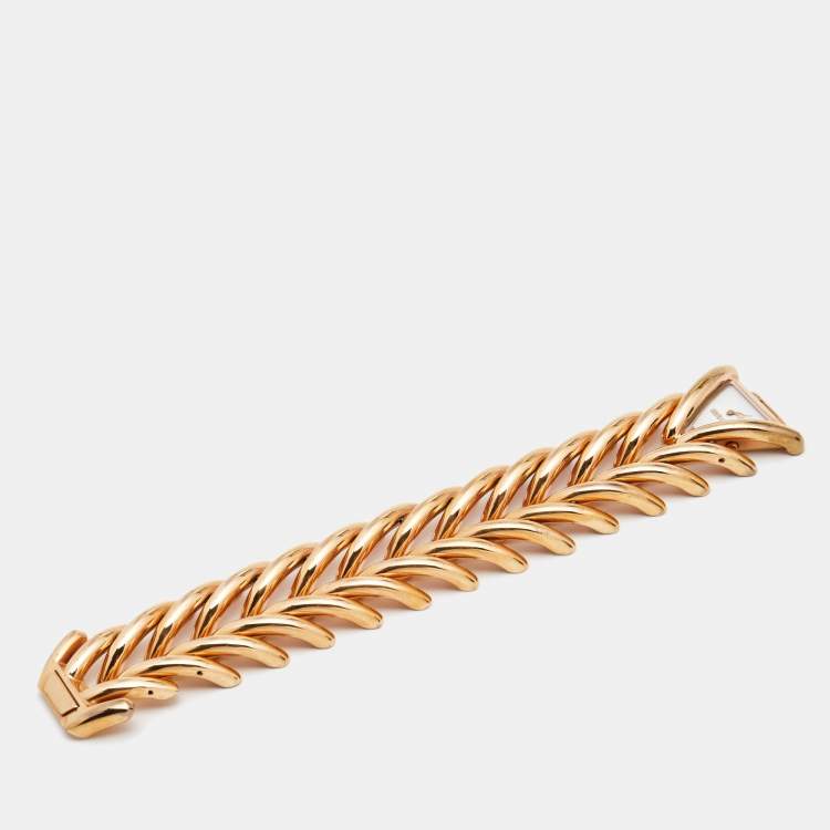 Pre Owned Roberto Cavalli White Rose Gold Plated Stainless Steel R7253172645  Women's Wristwatch 41 mm