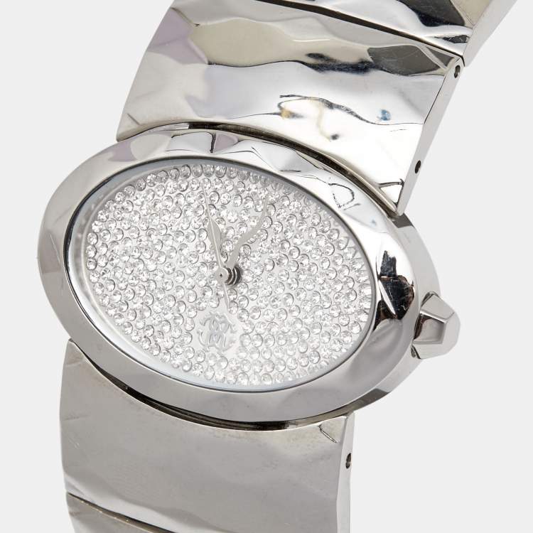 مملوكة مسبقًا Roberto Cavalli Silver Stainless Steel R7253133615 Women's Wristwatch 36 mm