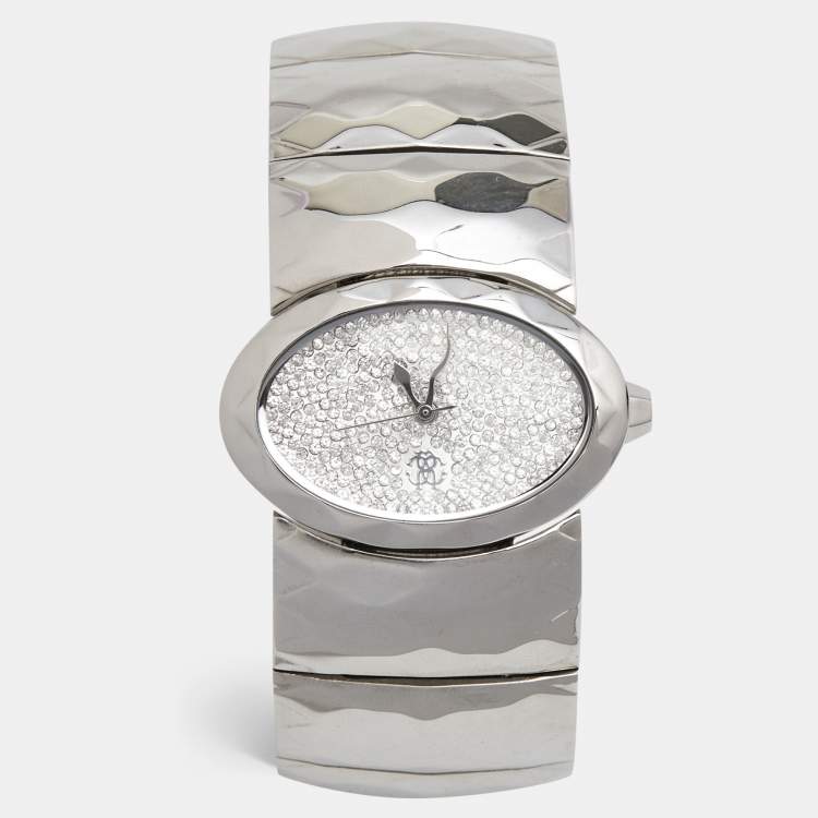 مملوكة مسبقًا Roberto Cavalli Silver Stainless Steel R7253133615 Women's Wristwatch 36 mm