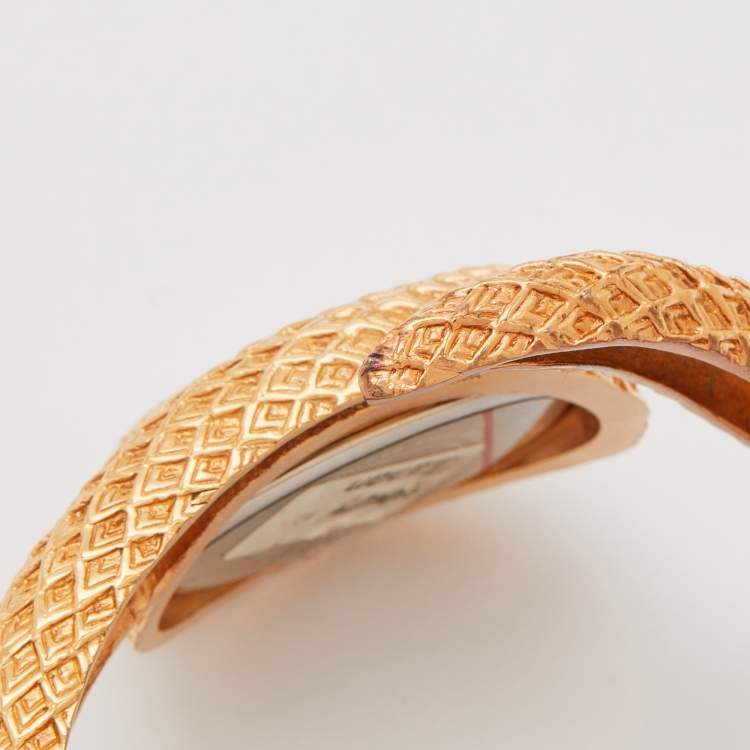Pre Owned Roberto Cavalli Gold Plated Steel Wild Soul R7253126575 Women's Wristwatch 33 mm