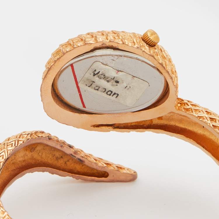 Pre Owned Roberto Cavalli Gold Plated Steel Wild Soul R7253126575 Women's Wristwatch 33 mm
