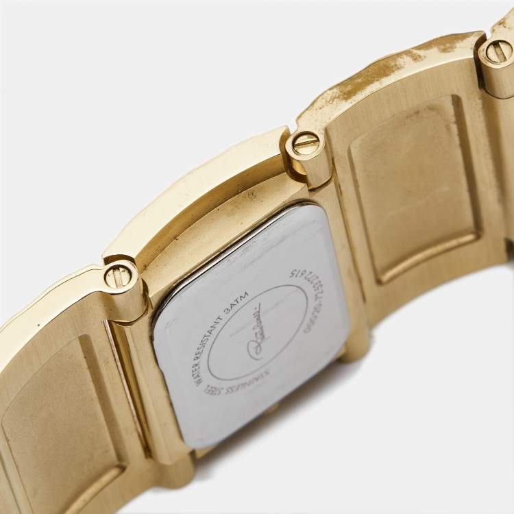 Pre Owned Roberto Cavalli Champagne Gold Plated Stainless Steel 7253272615 Women's Wristwatch 38 mm