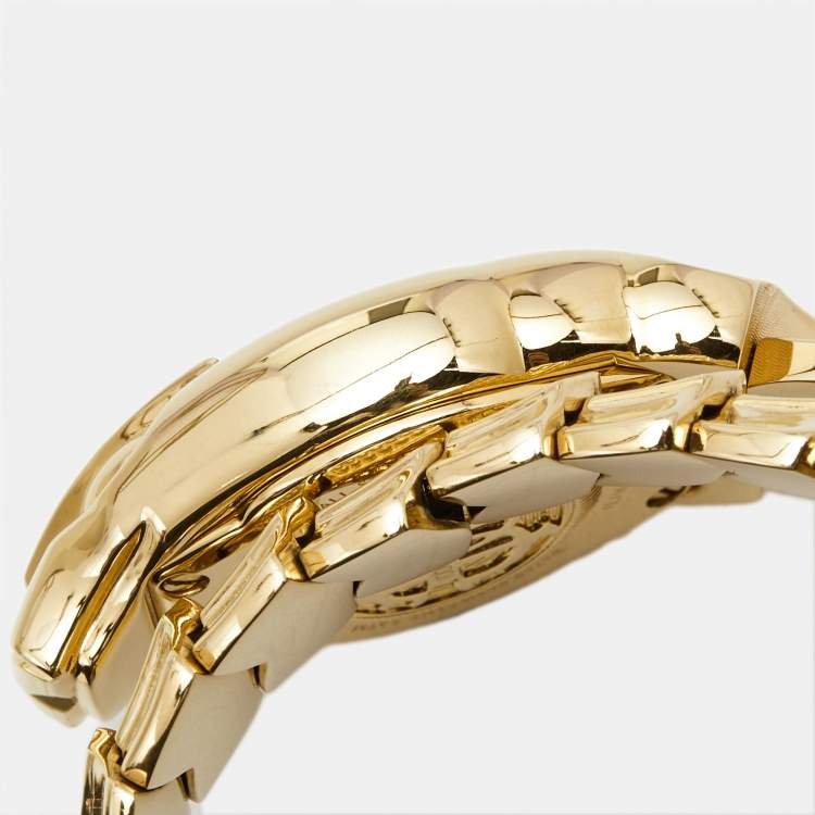 Pre Owned Roberto Cavalli by Franck Muller Green Gold Plated Stainless Steel Aion Time RV1L116M0021 Women's Wristwatch 23 mm