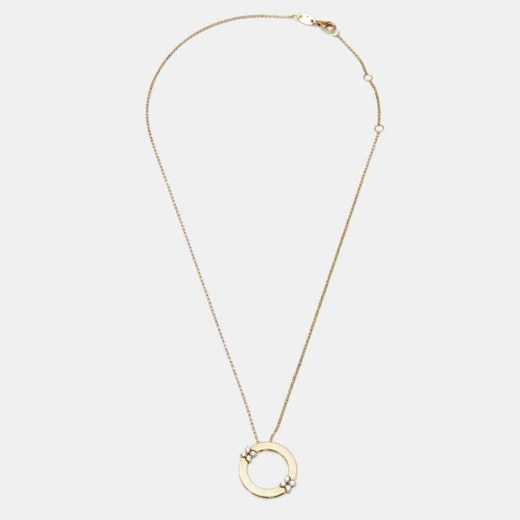 Pre Owned Roberto Coin Love in Verona Diamond 18k Yellow Gold Pendant Necklace