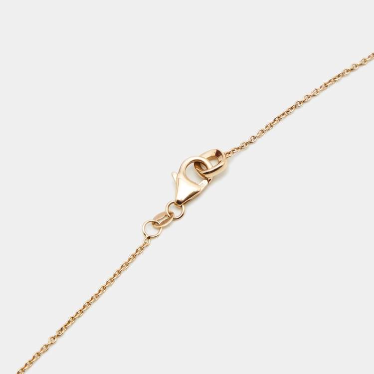 Pre Owned Roberto Coin Carnaby Street Diamond 18k Rose Gold Pendant Necklace