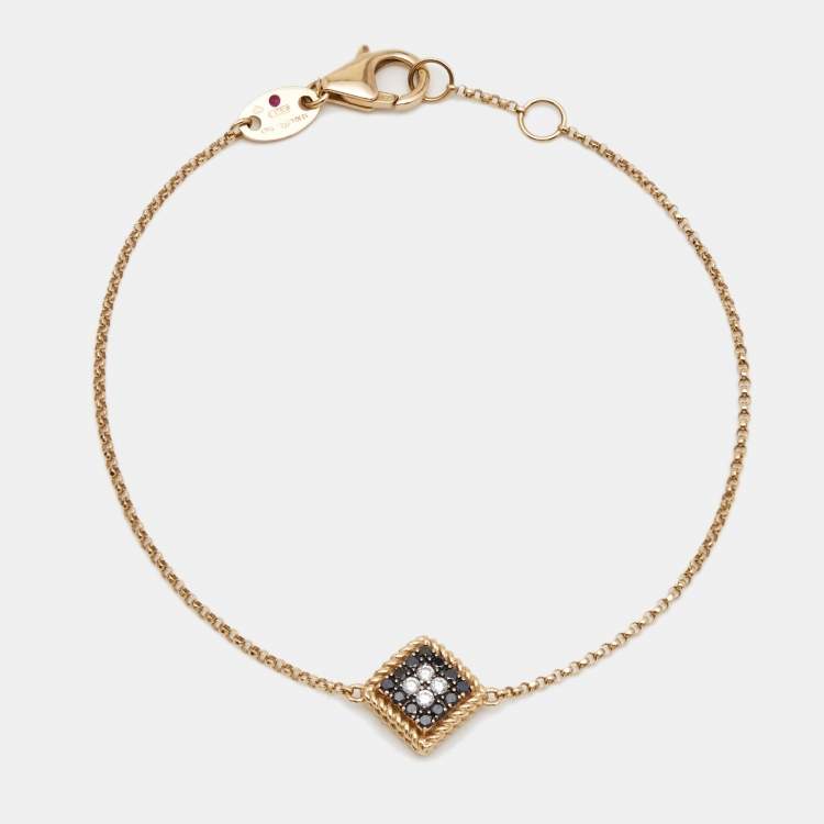 Pre Owned Roberto Coin Palazzo Ducale Diamonds 18k Rose Gold Bracelet