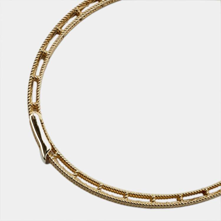 Pre Owned Roberto Coin Symphony Barocco 18K Yellow Gold Bangle Bracelet