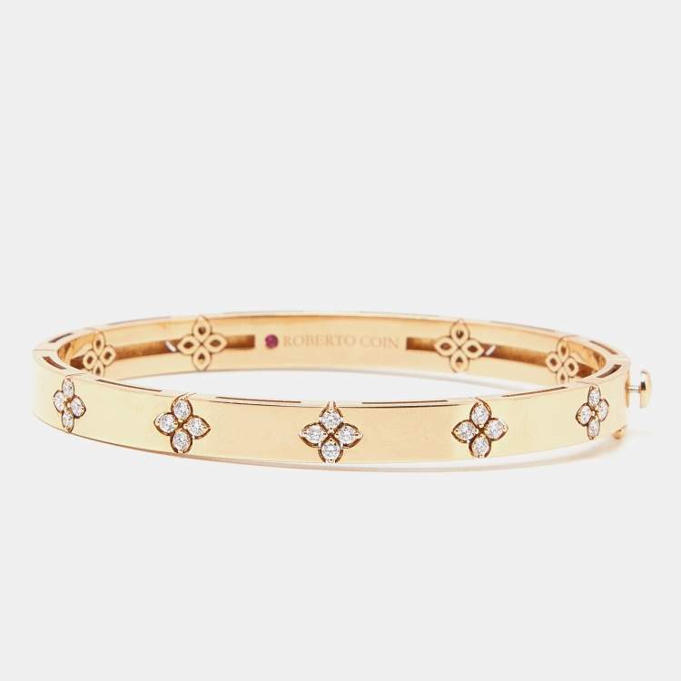 مملوكة مسبقًا Roberto Coin Verona Diamond 18k Rose Gold Bracelet