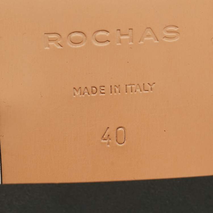 Pre Owned Rochas Rose Gold Satin Platform Crisscross Ankle Strap Sandals Size 40