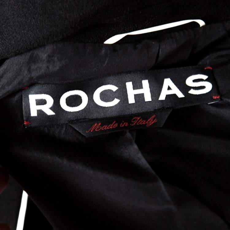 Pre Owned Rochas Black Embellished Eye Motif Detail Two Button Blazer L
