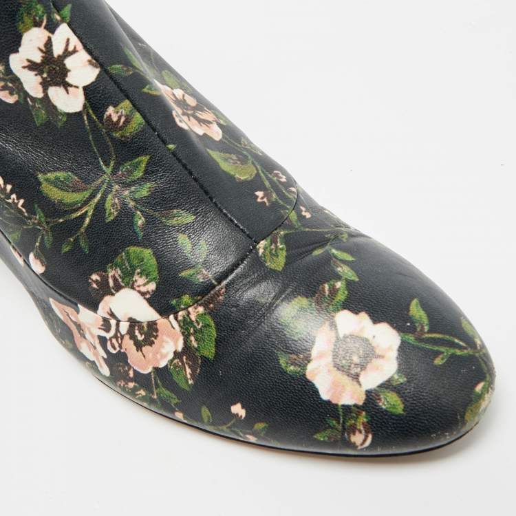 Pre Owned Rochas Size 39.5 Multicolor Leather Ankle Length Boots