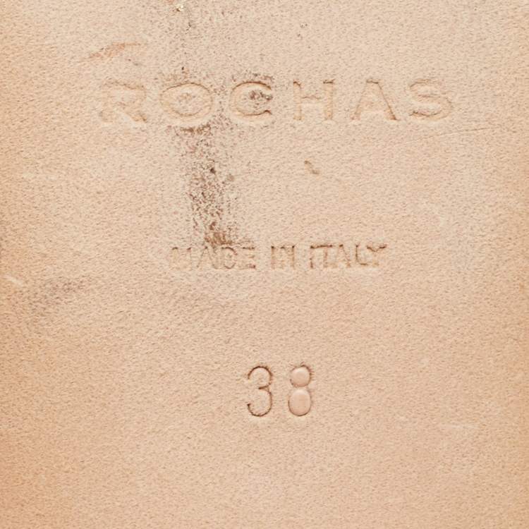 Pre Owned Rochas Yellow Satin Crystal Embellished Flat Slides Size 38