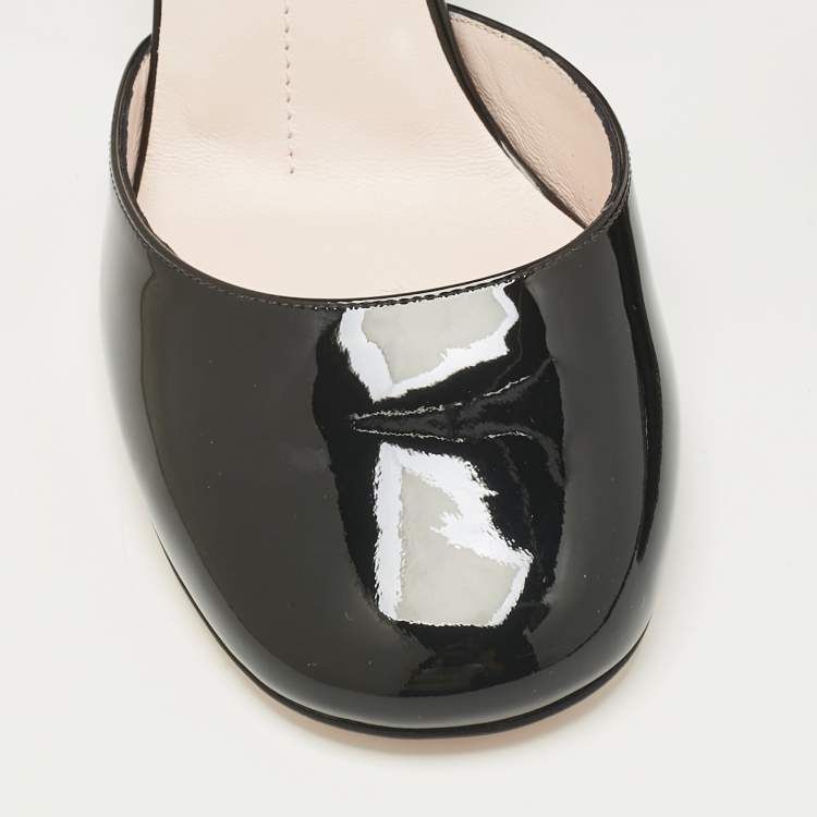 Pre Owned Roger Vivier Black Patent Leather Viv Podium Pumps Size 39