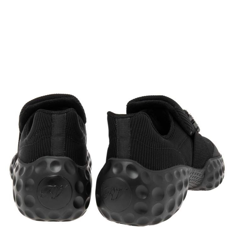 Pre Owned Roger Vivier Black Canvas Sneaky Viv Embellished Slip On Sneakers Size 39
