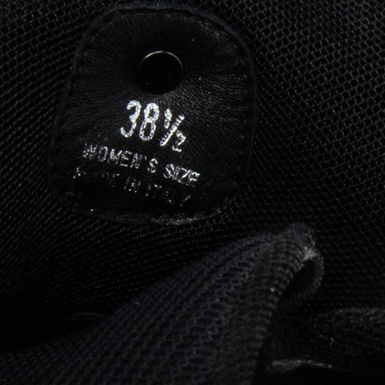 Pre Owned Roger Vivier Black Nylon Viv Run Light Strass Buckle Sneakers Size 38.5