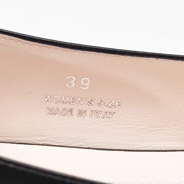 Pre Owned Roger Vivier Black Leather Gommette Pointed Toe Ballet Flats Size 39