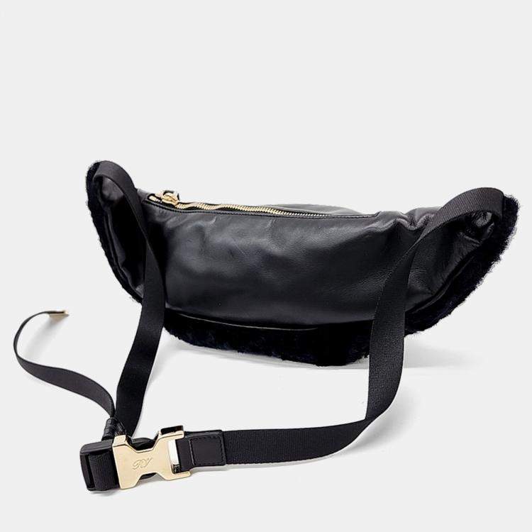 Pre Owned Roger Vivier Navy Blue Canvas and Leather belt bag