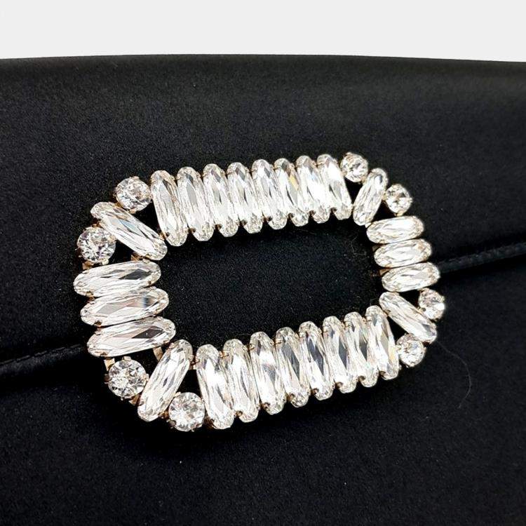 Pre Owned Roger Vivier Black Satin satin clutch and shoulder bag