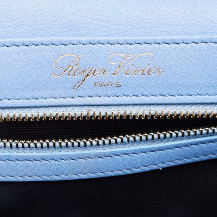 Pre Owned Roger Vivier Tricolor Leather Viv Flap Shoulder Bag