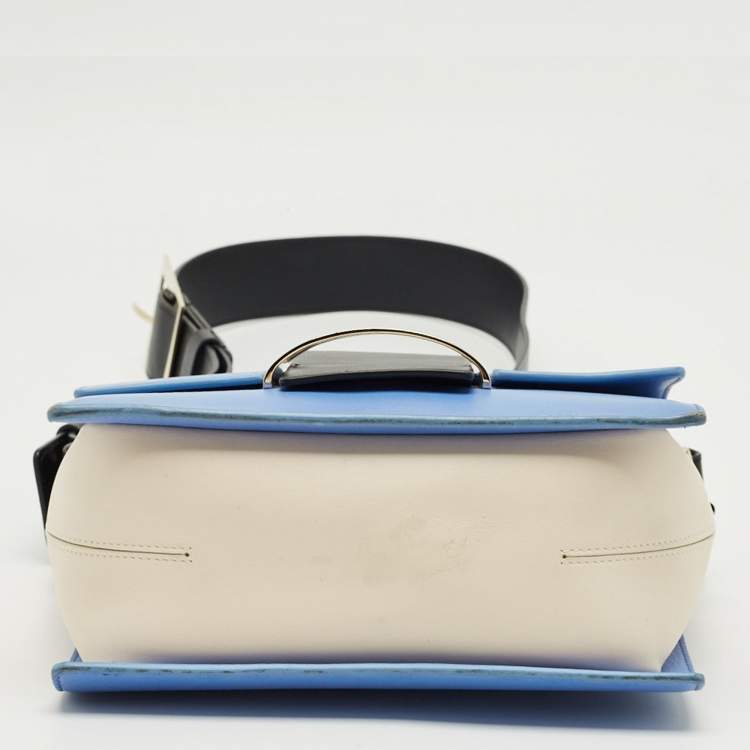 Pre Owned Roger Vivier Tricolor Leather Viv Flap Shoulder Bag