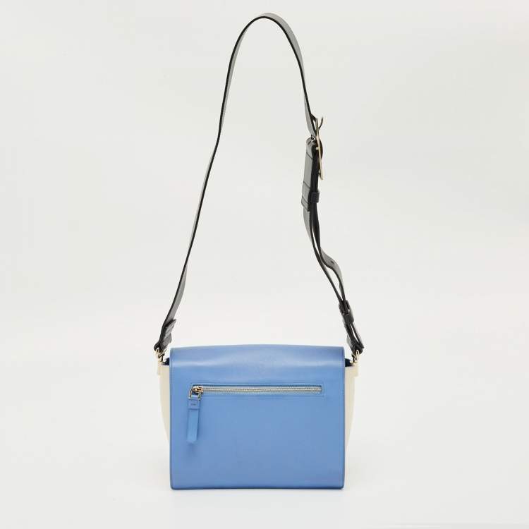 Pre Owned Roger Vivier Tricolor Leather Viv Flap Shoulder Bag