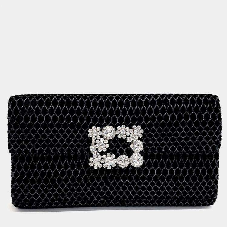 Pre Owned Roger Vivier Black Velvet Velvet Crossbody Bag